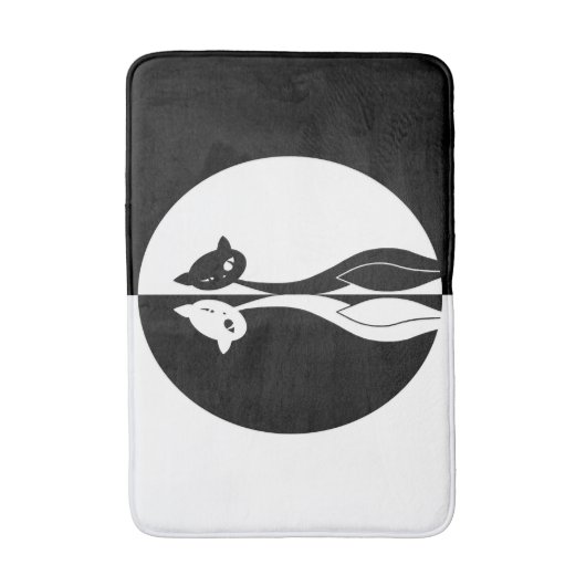 Schwarzweiss-Katzen Badematte (Vorderseite Vertikal)