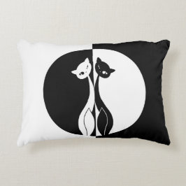 Schwarzweiss-Katzen Dekokissen