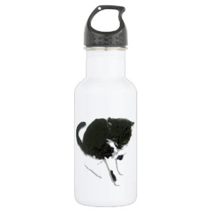Schwarzweiss-Katzen-Kunst Trinkflasche