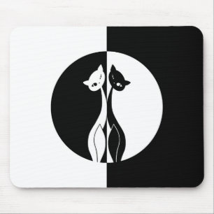 Schwarzweiss-Katzen Mousepad
