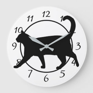 Schwarzweiss-Katzen-Uhr Große Wanduhr