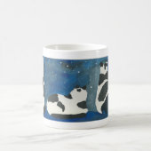 Schwarzweiss-Katzen unter Mond Kaffeetasse (Mittel)