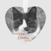 Schwarzweiss-Katzen-Weihnachten Ornament (Rückseite)