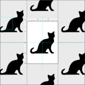Schwarzweiss-Katzenmusterentwurfs-Textilgewebe Stoff (Kachel)