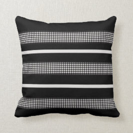 Schwarzweiss-Kissen mit Punkt u. Linie Muster Kissen