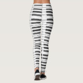 Schwarzweiss-Klavier befestigt Leggings (Rückseite)