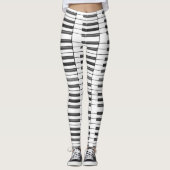 Schwarzweiss-Klavier befestigt Leggings (Vorderseite)