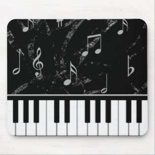 Schwarzweiss-Klavier-Musik-Mausunterlage Mousepad