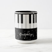 Schwarzweiss-Klavier-Musik-Tasse Zweifarbige Tasse (Mittel)