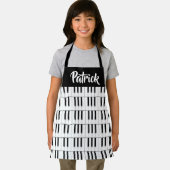 Schwarzweiß-Klaviermuster Schürze (Insitu)