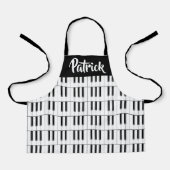 Schwarzweiß-Klaviermuster Schürze (Vorderseite)