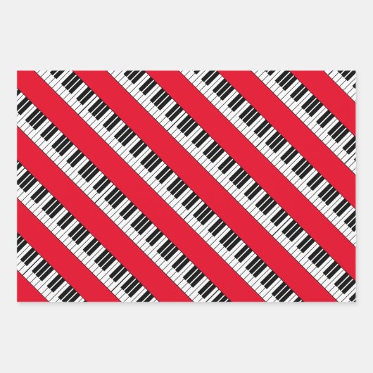 Schwarzweiß-Klaviertasten, die Papierblätter umhül Geschenkpapier Set (Vorderseite 3)