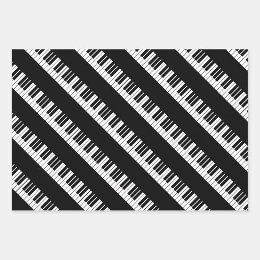 Schwarzweiß-Klaviertasten, die Papierblätter umhül Geschenkpapier Set (Vorderseite)