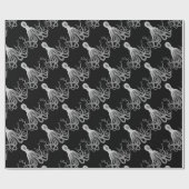 Schwarzweiss-Krake Geschenkpapier (Flach)