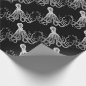 Schwarzweiss-Krake Geschenkpapier (Ecke)