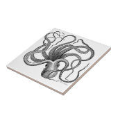 Schwarzweiss-Kraken-Keramiken Fliese (Seite)