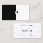 Schwarzweiß kreatives, einfaches Design Modernes S Visitenkarte (Vorne/Hinten)