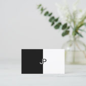 Schwarzweiß kreatives, einfaches Design Modernes S Visitenkarte (Stehend Vorderseite)