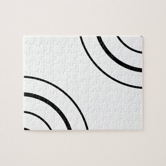 Schwarzweiss-Kreis-Entwurf | Minimalistisch Puzzle (Horizontal)