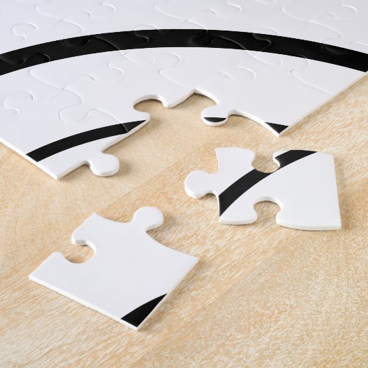 Schwarzweiss-Kreis-Entwurf | Minimalistisch Puzzle (Seite)