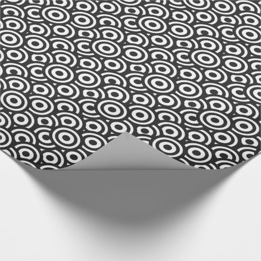 Schwarzweiss-Kreise Geschenkpapier (Ecke)