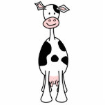 Schwarzweiss-Kuh-Cartoon. Front Freistehende Fotoskulptur<br><div class="desc">Schwarzweiss-Kuh. Cartoonillustration einer niedlichen gemusterten Schwarzweiss-Kuh.</div>
