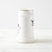 Schwarzweiss-Kuh-Karikatur Bierglas (Mittel)