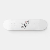 Schwarzweiss-Kuh-Karikatur Skateboard (Horizontal)