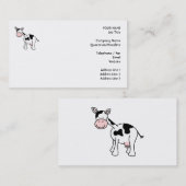 Schwarzweiss-Kuh-Karikatur Visitenkarte (Vorne/Hinten)