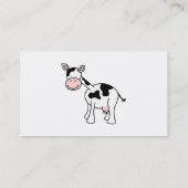 Schwarzweiss-Kuh-Karikatur Visitenkarte (Rückseite)