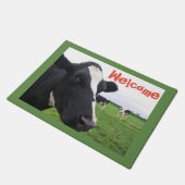 Schwarzweiss-Kuh-MolkereiRinderfarm-lustiger Fußmatte (Schrägansicht)