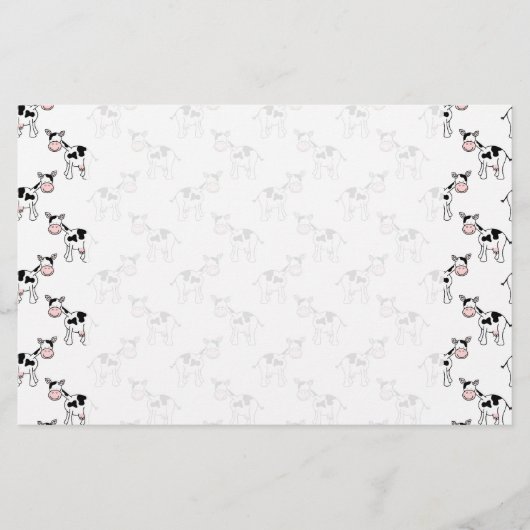 Schwarzweiss-Kuh-Muster Briefpapier (Vorderseite)