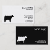 Schwarzweiss-Kuh-Symbole Visitenkarte (Vorne/Hinten)