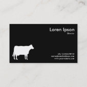 Schwarzweiss-Kuh-Symbole Visitenkarte (Rückseite)