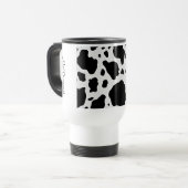 Schwarzweiss-Kuh-Tiermuster-Druck Reisebecher (Vorderseite Links)