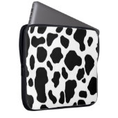 Schwarzweiss-Kuhdruck-Laptophülse Laptopschutzhülle (Vorne Rechts)