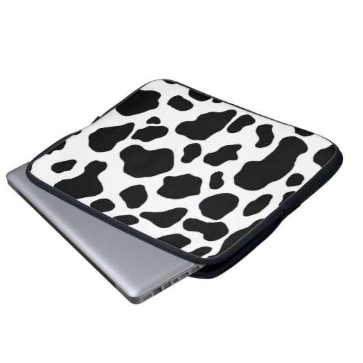 Schwarzweiss-Kuhdruck-Laptophülse Laptopschutzhülle (Vorne Knopf)