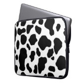 Schwarzweiss-Kuhdruck-Laptophülse Laptopschutzhülle (Vorderseite Links)