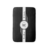 Schwarzweiss-Kunst-Deko mit Monogramm Badematte (Vorderseite Vertikal)