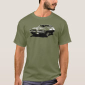 Schwarzweiss-Kunst von 1968 GTO auf farbigem T - T-Shirt (Vorderseite)
