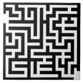 Schwarzweiss-Labyrinth Fliese (Vorderseite)