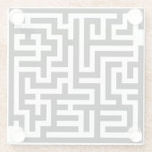 Schwarzweiss-Labyrinth Glasuntersetzer (Rückseite)