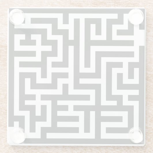 Schwarzweiss-Labyrinth Glasuntersetzer (Rückseite)