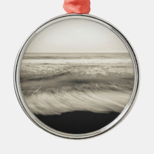 Schwarzweiß-Landschaft, Hawaii Silbernes Ornament
