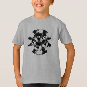 Schwarzweiß-Lautsprecher im Kreis T-Shirt