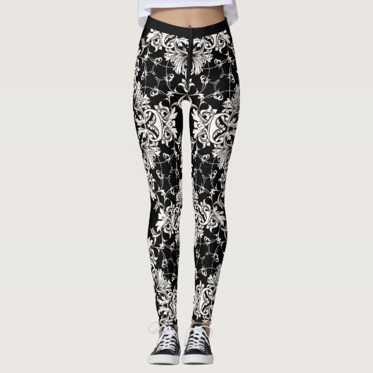Schwarzweiß Leggings (Vorderseite)