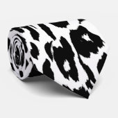 Schwarzweiss-Leopard-Druck-Haut Krawatte (Gerollt)