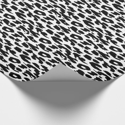 Schwarzweiss-Leopard-Druck-Haut-Pelz Geschenkpapier (Ecke)