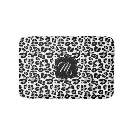 Schwarzweiss-Leopard-Druck mit kundenspezifischem Badematte (Vorderseite)