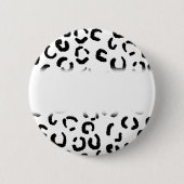 Schwarzweiss-Leopard-Druck-Muster Button (Vorderseite)